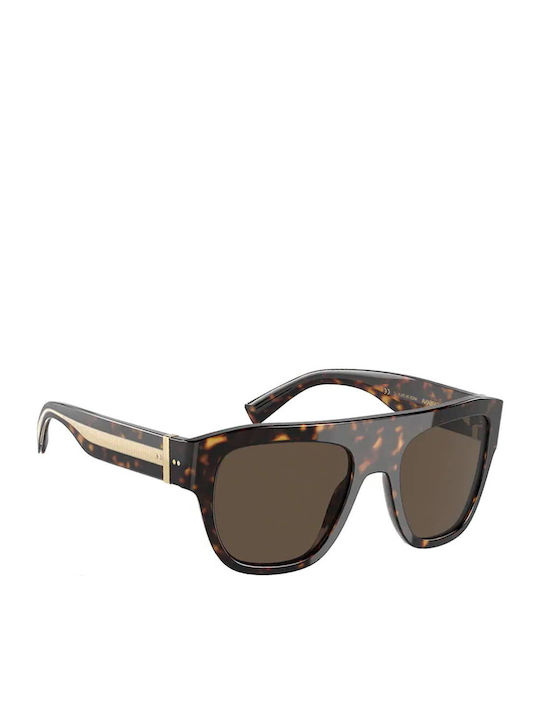 Dolce & Gabbana Women's Sunglasses with Gold Tartaruga Horn-Rimmed Frame and Brown Lenses DG4398 502/73