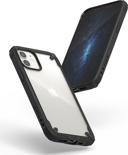 Ringke Fusion X Back Cover Πλαστικό / Σιλικόνης με Λουράκι Μαύρο (iPhone 12 mini)