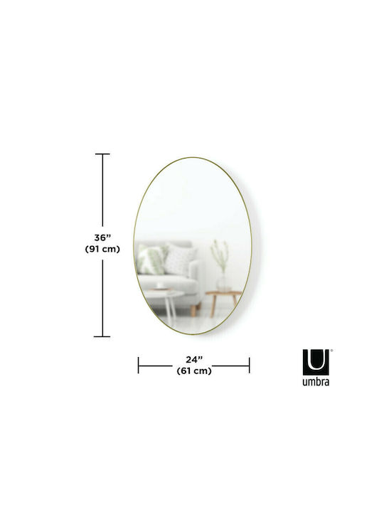 Umbra Hubba Wall Mirror Oval with Gold Metallic Frame 92x61.9cm 1pcs