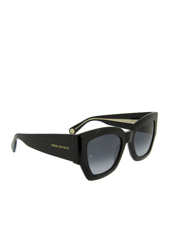 Tommy Hilfiger Women's Sunglasses with Black Plastic Frame and Black Gradient Lens