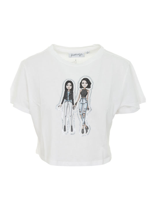 Women's Summer Crop Top Cotton Short Sleeve White
