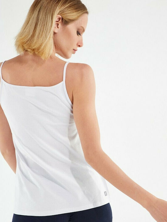 Women's Athletic Blouse with Straps White