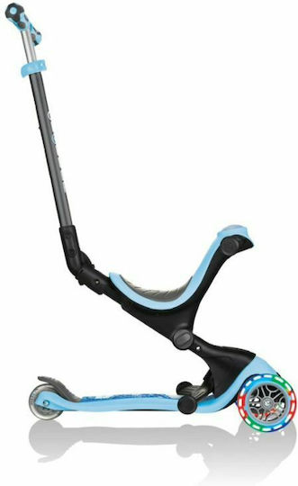 Globber Kids Scooter Foldable Go-Up Deluxe Fantasy Lights 3-Wheel for 3+ Years Blue