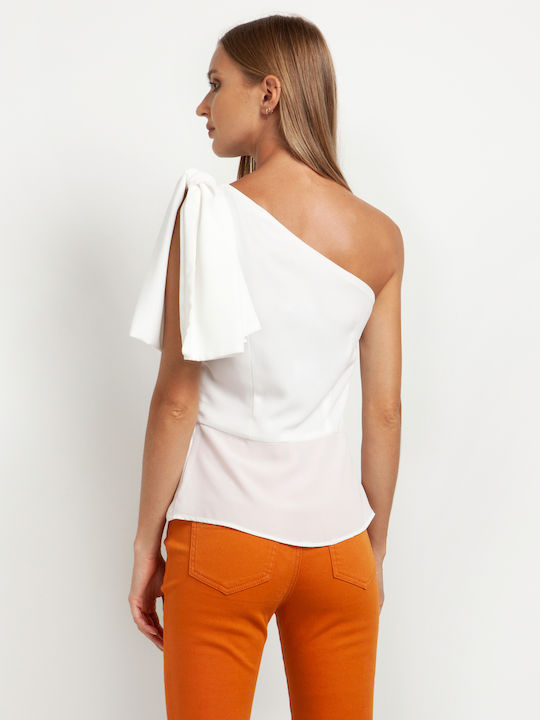 Toi&Moi Women's Blouse with One Shoulder Off White