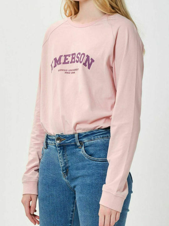 Emerson Women's Cotton Blouse Long Sleeve Pink