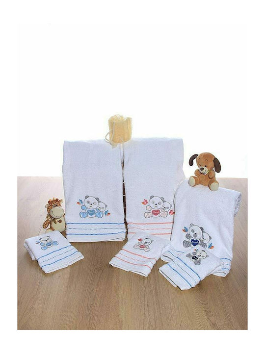 Sunshine Σετ Βρεφικές Πετσέτες 2τμχ Panda 02 Blue