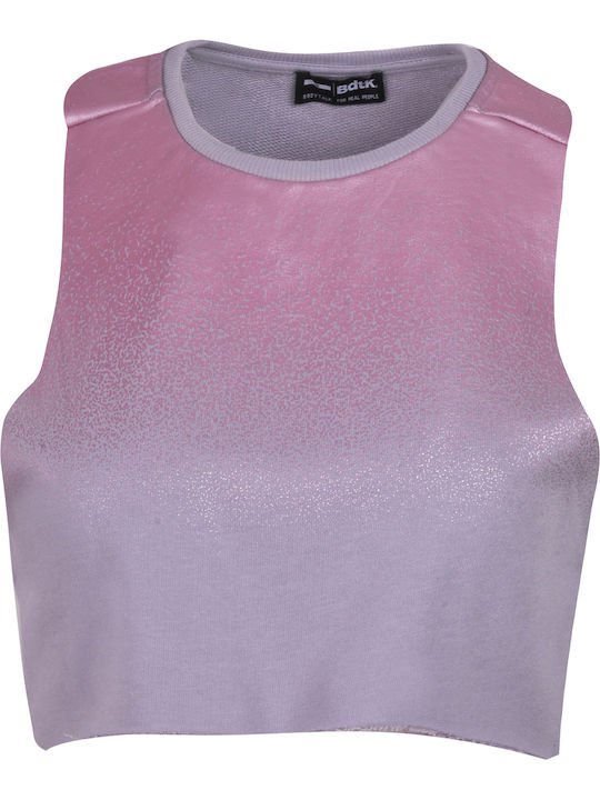 Women's Athletic Crop Top Sleeveless Lilacc