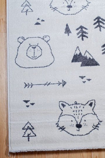 Klonaras 858 Kids Rug Cream-Black 160x230cm Thickness 10mm