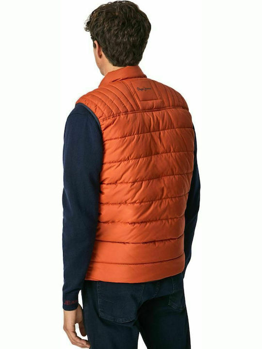 Pepe Jeans Heinrich Men's Sleeveless Puffer Jacket Orange