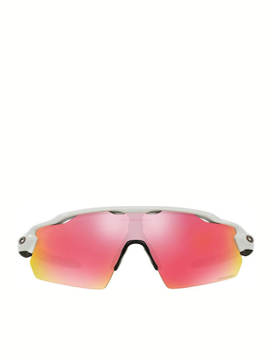 Oakley Radar Ev Pitch Men's Sunglasses with White Plastic Frame and Red Mirror Lens