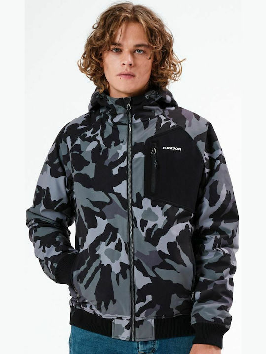 Winter Jacket Bomber Waterproof and Windproof Camo / Black