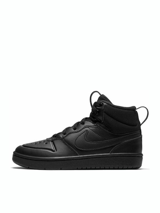 Court Court Borough Mid 2 Boot PS Kids Sports Shoes Basketball with Laces Black
