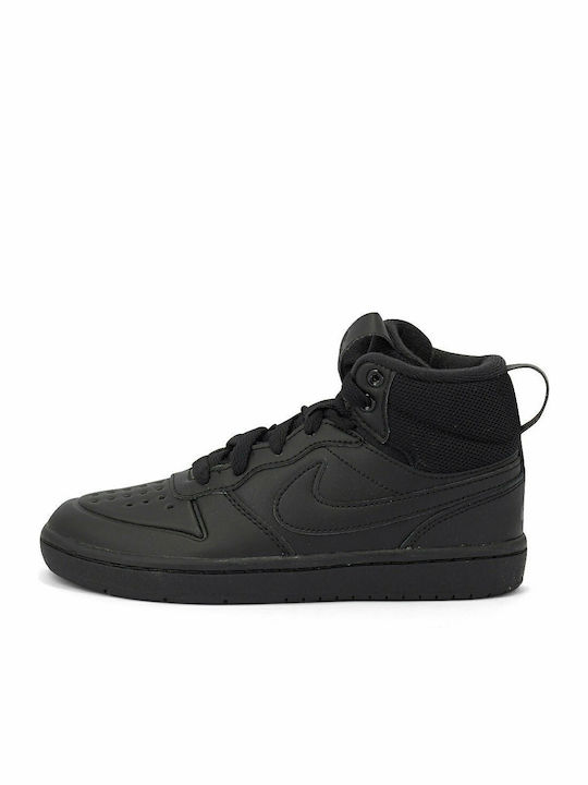 Court Court Borough Mid 2 Boot PS Kids Sports Shoes Basketball with Laces Black