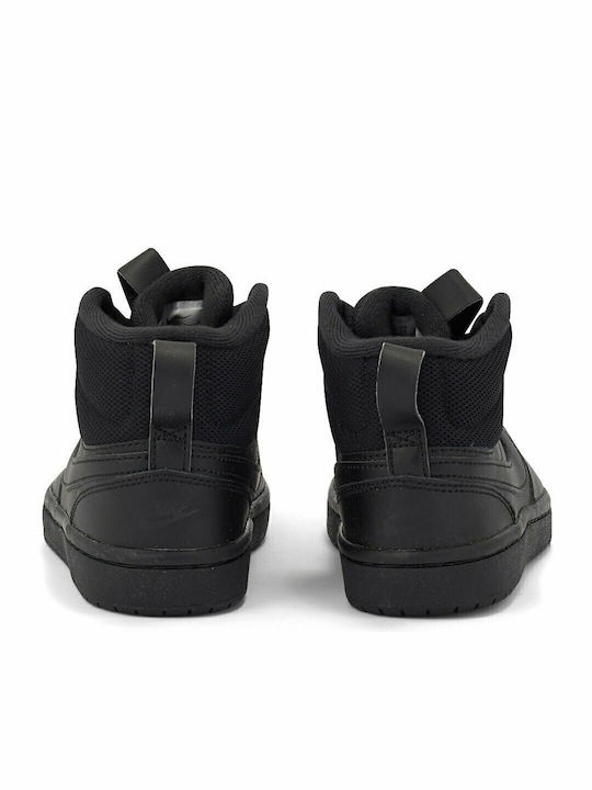 Court Court Borough Mid 2 Boot PS Kids Sports Shoes Basketball with Laces Black