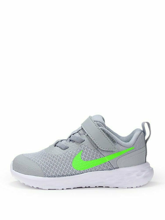 Revolution 6 Incaltaminte Sport Copii Alergare Cu Închidere Hoop & Loop Gri Deschis Fum / Gri Închis Fum / Crom / Verde Strike
