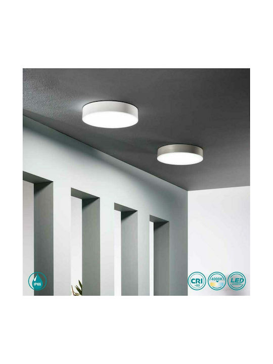 Ondaluce Nilo Outdoor Ceiling Flush Mount in Silver Color Pl.Nilo/Silver
