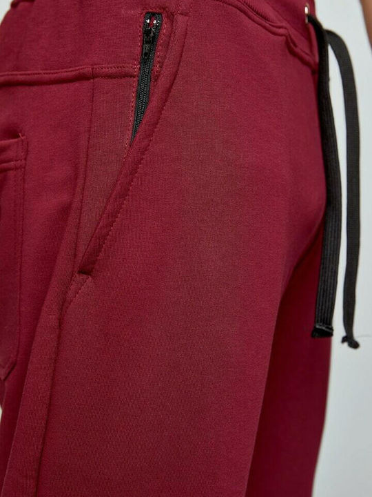 Sweatpants with Elastic Burgundy