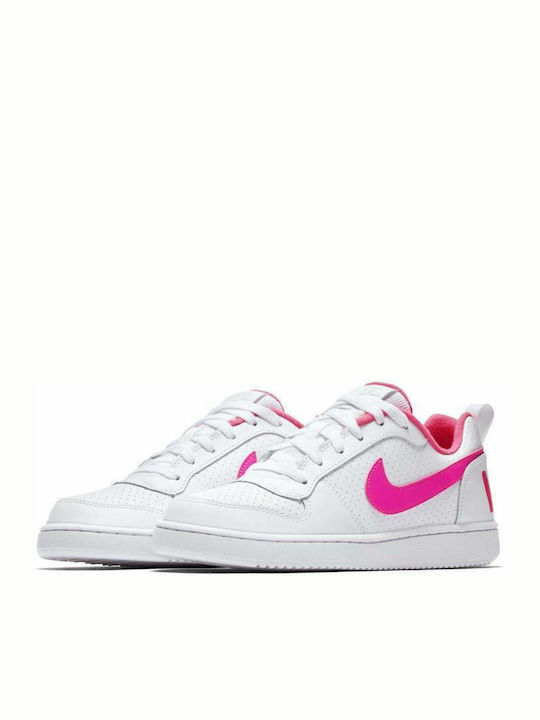 Court Court Borough Low GS Kids Sports Shoes Running with Laces White / Pink Blast