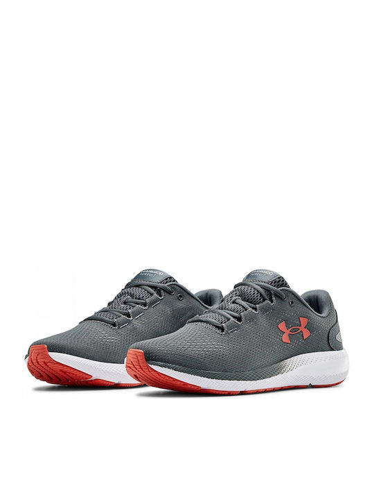 Kids Sports Shoes Running Grade School UA Charged Pursuit 2 Gray