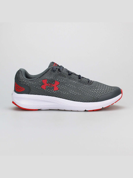 Kids Sports Shoes Running Grade School UA Charged Pursuit 2 Gray