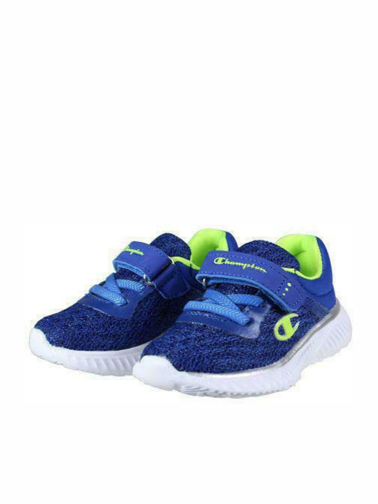 Softy Mesh TD Kids Sports Shoes Running with Hoop & Loop Closure Blue