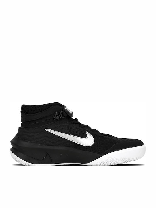 Hustle Team Hustle10 FlyEase Kids Sports Shoes Running with Hoop & Loop Closure Black / Volt / White / Metallic Silver