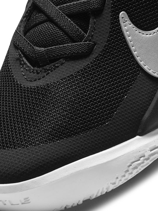 Hustle Team Hustle10 FlyEase Kids Sports Shoes Running with Hoop & Loop Closure Black / Volt / White / Metallic Silver