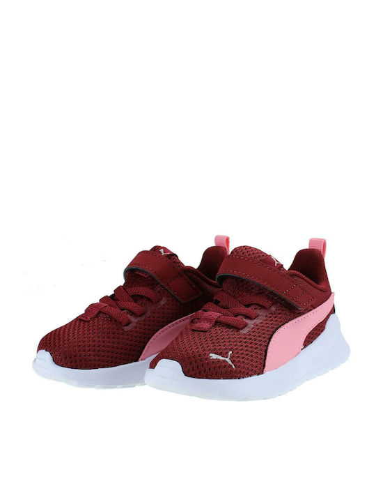 Anzarun Lite Kids Sports Shoes Running with Hoop & Loop Closure Burgundy