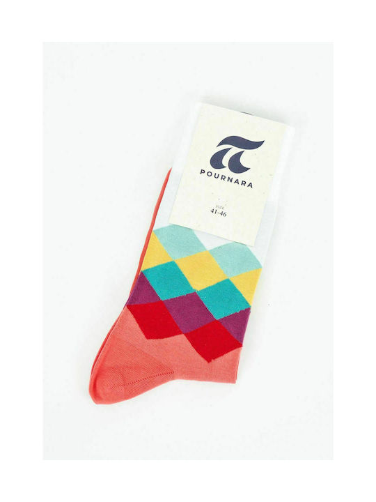 Pournara Men's Patterned Socks White