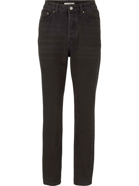 Hoch tailliert Damenjeans in Mom-Passform Schwarz