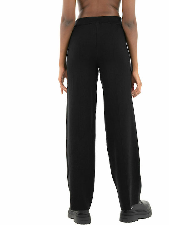 Vero Moda Γυναικεία Ψηλόμεση Υφασμάτινη Παντελόνα σε Κανονική Εφαρμογή σε Μαύρο Χρώμα
