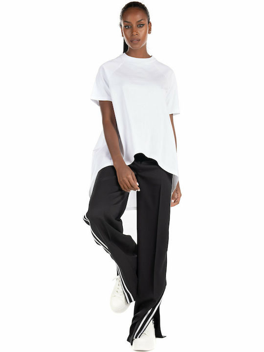 Women's High-waisted Fabric Trousers Flared Black