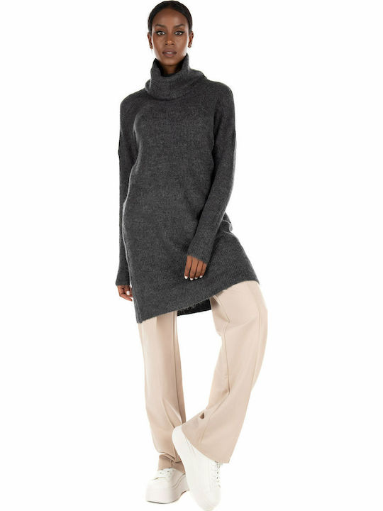 Damen Hoch tailliert Stoff Hose Beige