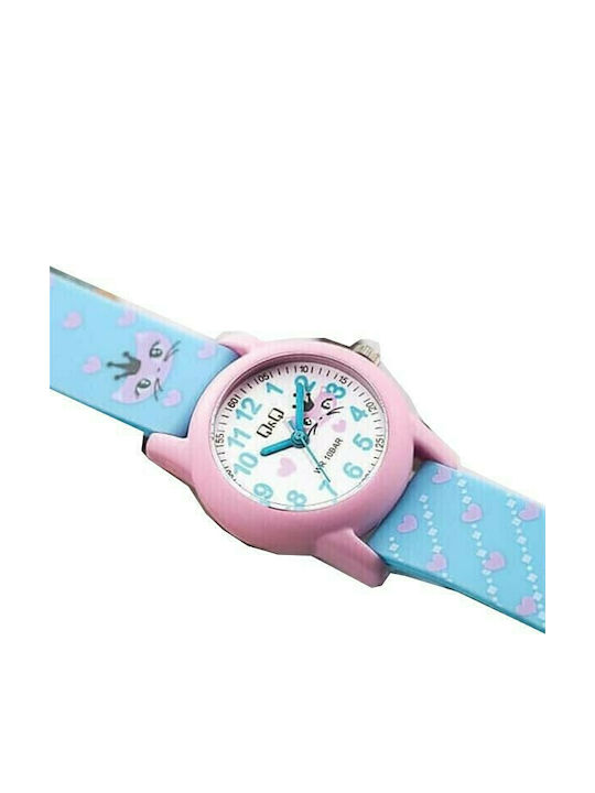Q&Q Kids Analog Watch with Rubber/Plastic Strap Light Blue