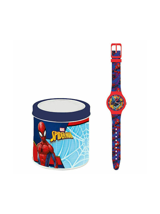 Διακάκης Spiderman Παιδικό Αναλογικό Ρολόι με Λουράκι από Καουτσούκ/Πλαστικό Μπλε