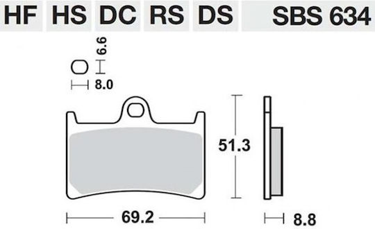 SBS Motorcycle Brake Pads Front Yamaha YZF R6 99'-15' / TDM 900 02'-13' / FZ1 1000 Fazer 06'-13' for Yamaha TDM 900