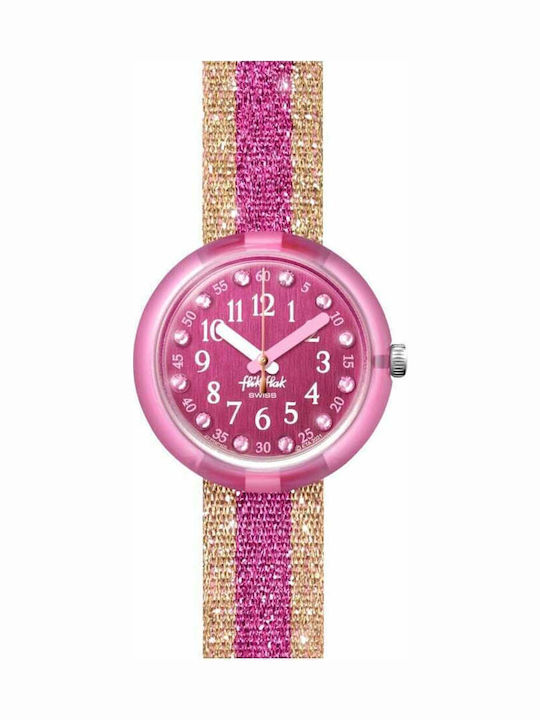 FlikFlak Kinder-Analoguhr Shine in mit Stoffarmband Rosa