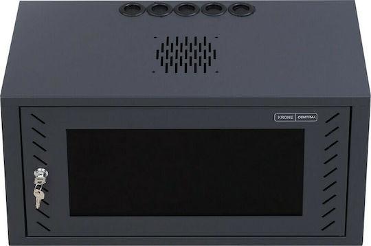 Central Wall Mounted Rack Cabinet 6U 60x30x33.3cm Black 3000030006/C