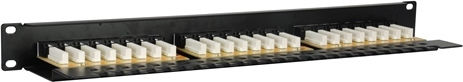 Safewell Patch Panel Unshielded για Rack 1U 19" 24 Θυρών cat5e Μαύρο