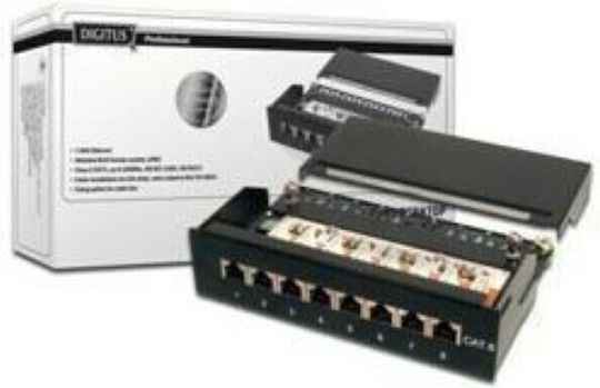 Digitus Patch Panel Shielded για Rack 1U 10" 6 Θυρών cat6 Μαύρο
