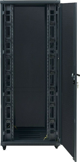 Central Επιδαπέδια Rack Cabinet 42U με 2 Διάτρητες Πόρτες 80x100x207cm Black 9900596042/C2