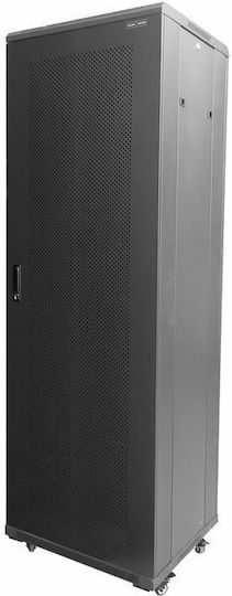 Central С крака Рак кабинет 37U с 2 перфорирани врати 60x60x185см Черен 9900 1 600 37/C2