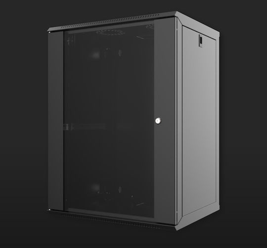 Mirsan Επιτοίχια Καμπίνα Rack 16U 56.5x60x75.5cm Μαύρο WTC16U60MN.01
