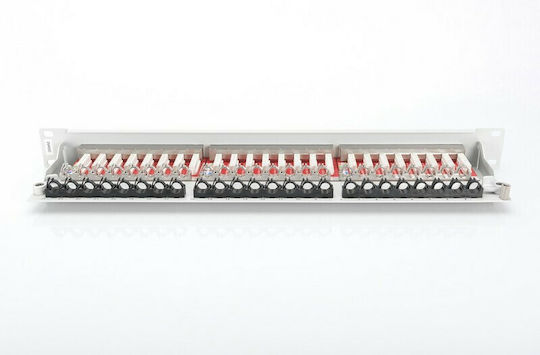 Digitus Patch Panel Shielded για Rack 1U 19" 24 Θυρών cat6 Γκρι
