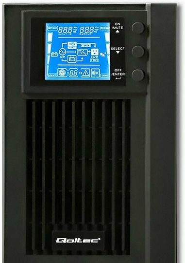 Qoltec Uninterruptible Power Supply 1000 UPS On-Line 1000VA 800W with 2 Schuko AC Outlets
