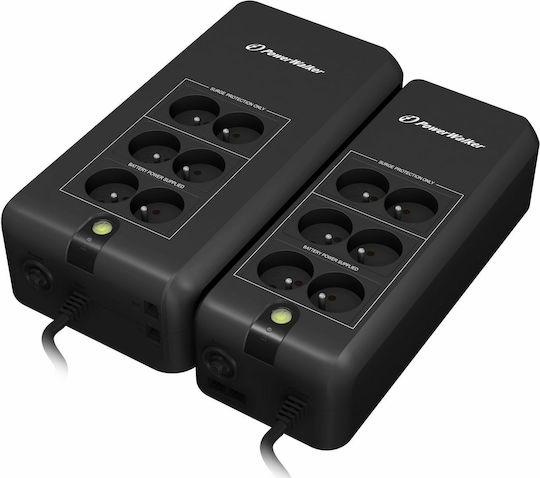 Powerwalker VFD 600 (CEE 7/3) UPS Off-Line 600VA 300W with 2 Schuko Power Plugs