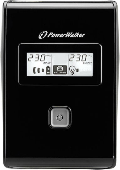 Powerwalker VI 850 LCD UPS Line-Interactive 850VA 480W with 2 Schuko Power Plugs