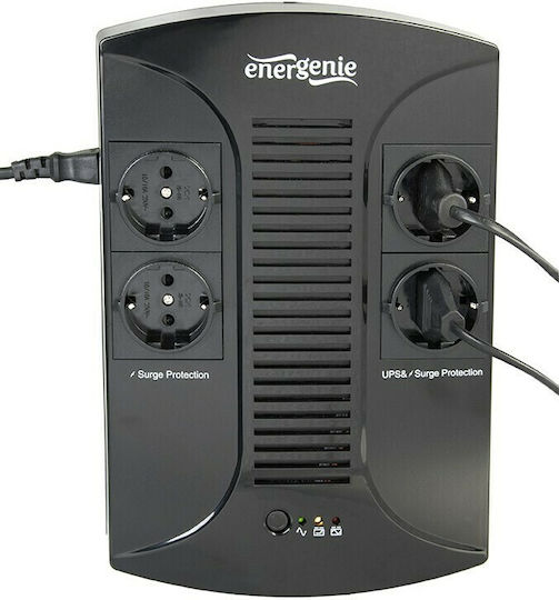 Energenie EG-UPS-001 UPS Line-Interactive 650VA 390W με 4 Schuko Πρίζες