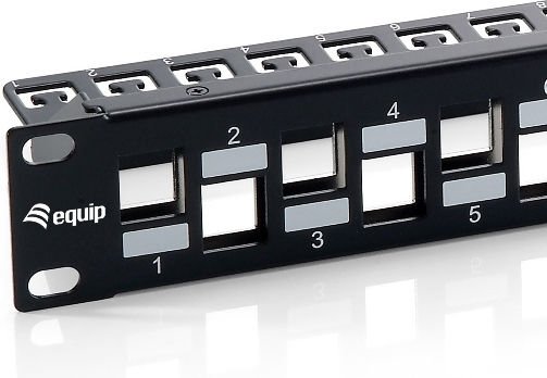 Equip Patch Panel Keystone για Rack 1U 19" 24 Θυρών cat6a Μαύρο