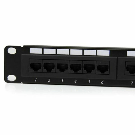 StarTech Patch Panel for Rack 1U 19" with 24 cat6 Ports Black